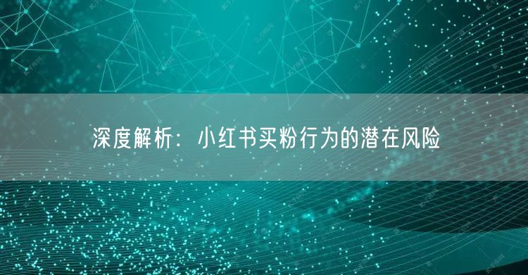 深度解析：小红书买粉行为的潜在风险