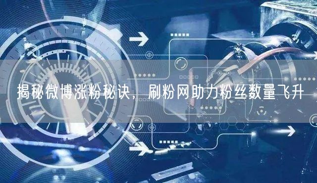 揭秘微博涨粉秘诀，刷粉网助力粉丝数量飞升