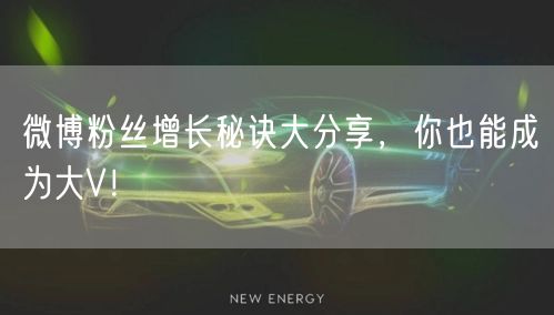 微博粉丝增长秘诀大分享，你也能成为大V！