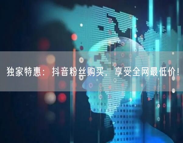 独家特惠：抖音粉丝购买，享受全网最低价！