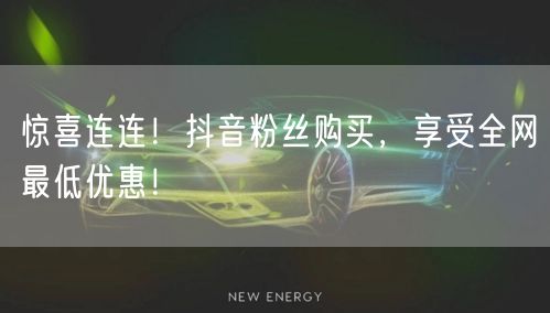惊喜连连！抖音粉丝购买，享受全网最低优惠！