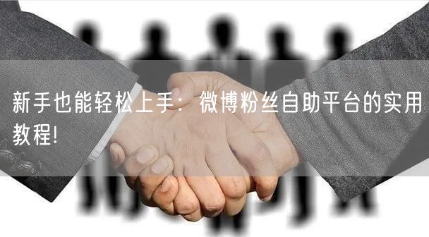 新手也能轻松上手：微博粉丝自助平台的实用教程!